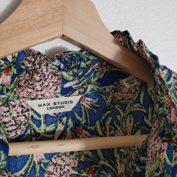 Max Studio Blue and Pink Floral Dress - Picture 3 of 8